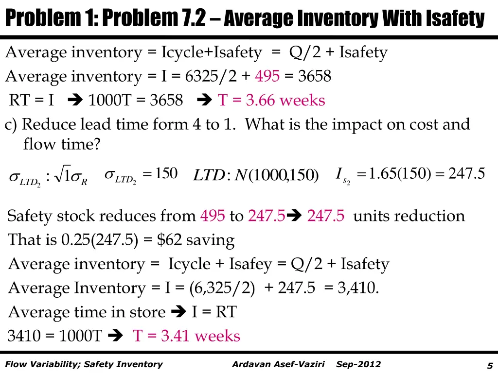 problem 1 problem 7 2 average inventory with 3