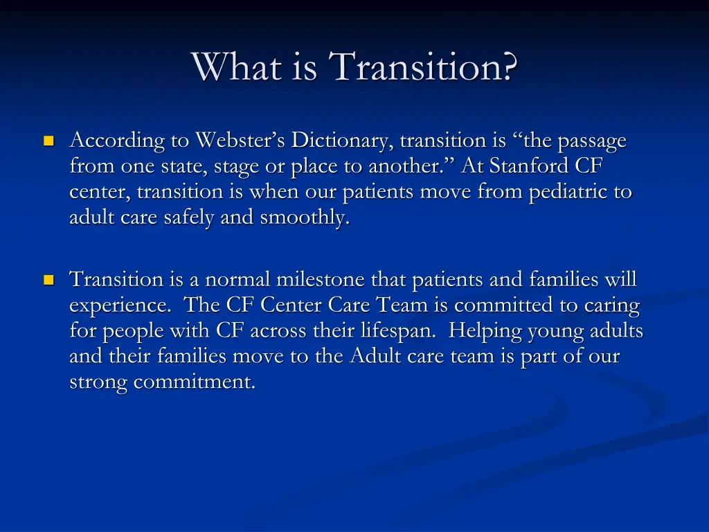 what is transition