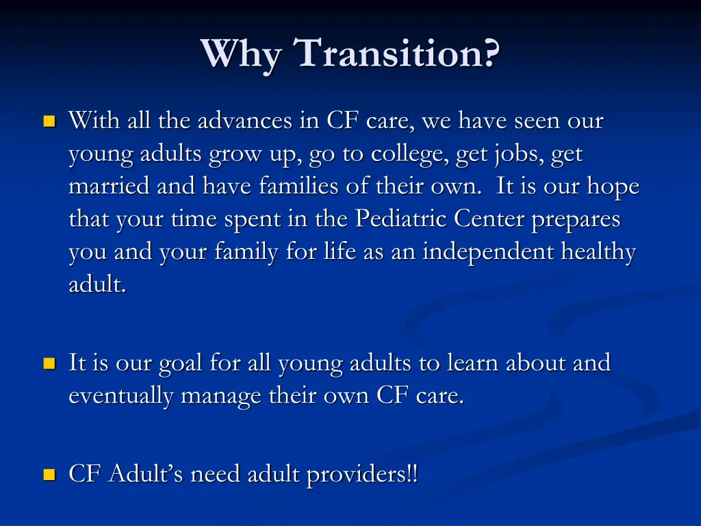 why transition