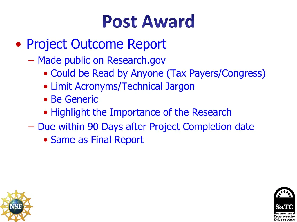 post award 4