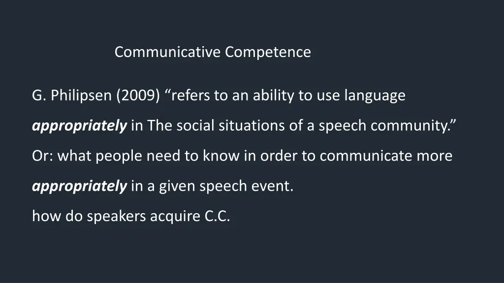 communicative competence