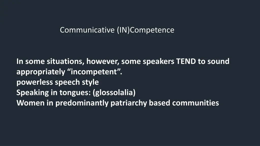 communicative in competence