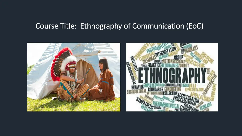 course t course title ethnography