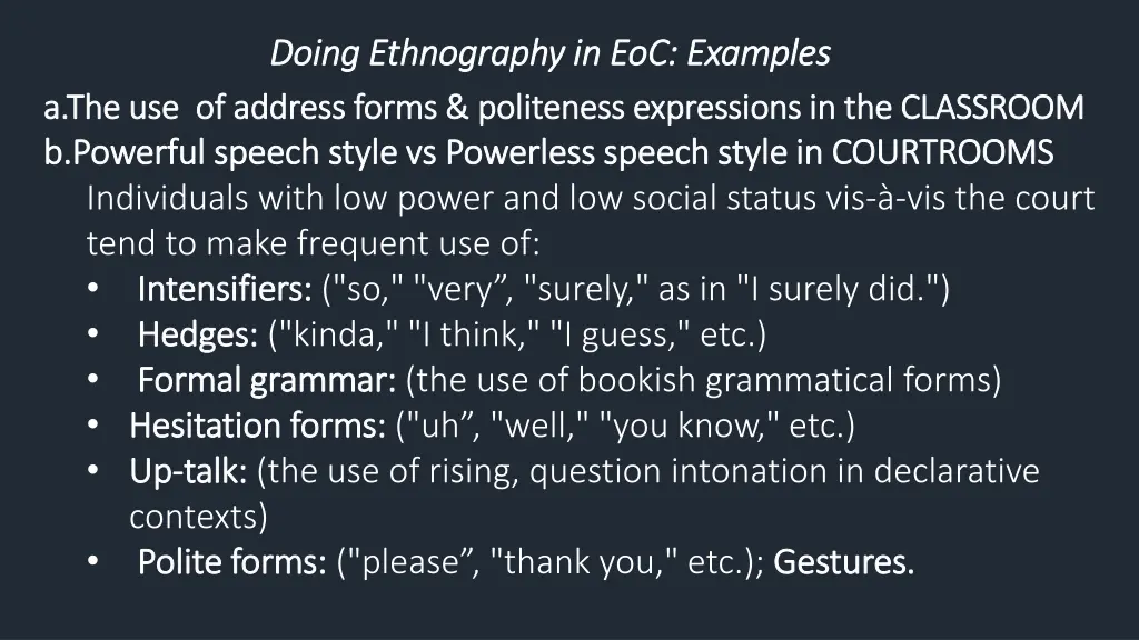 doing doing ethnography in ethnography