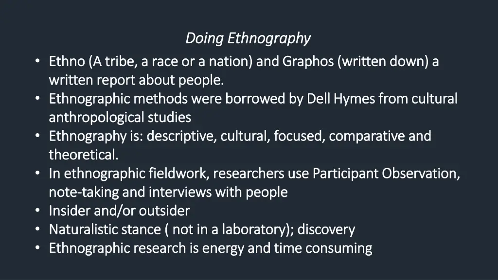 doing ethnography doing ethnography