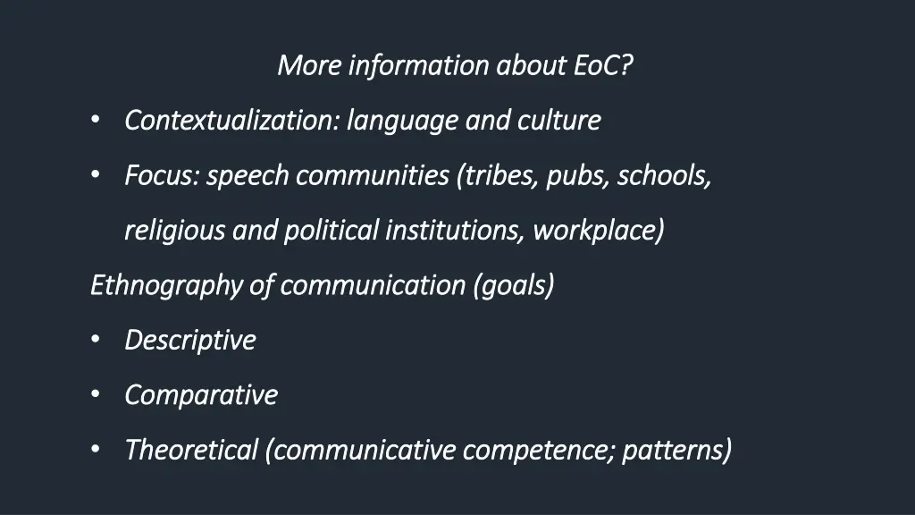 more information about more information about eoc