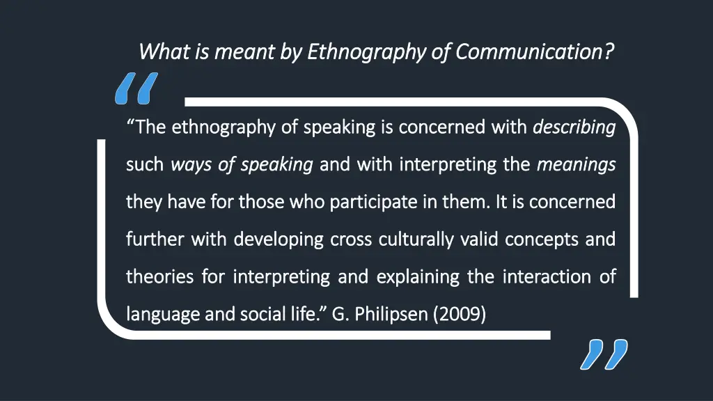 what is meant by ethnography of communication