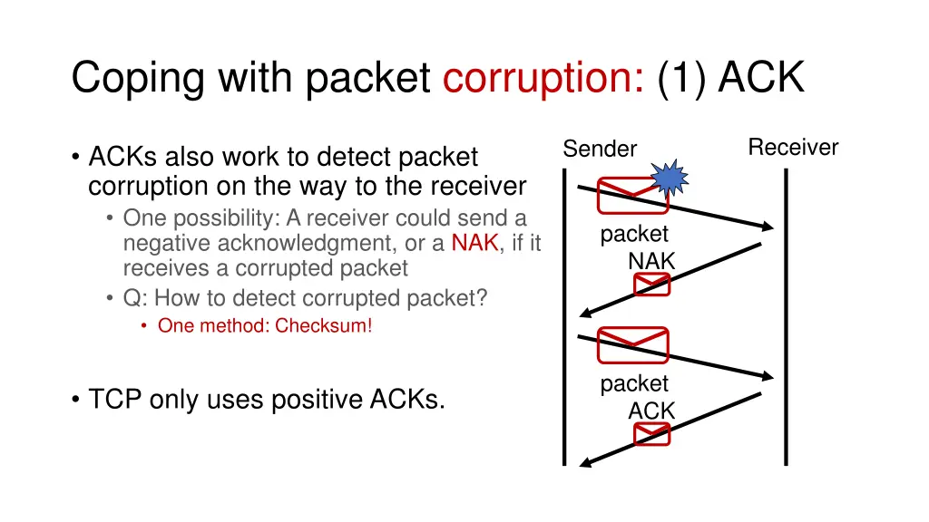 coping with packet corruption 1 ack