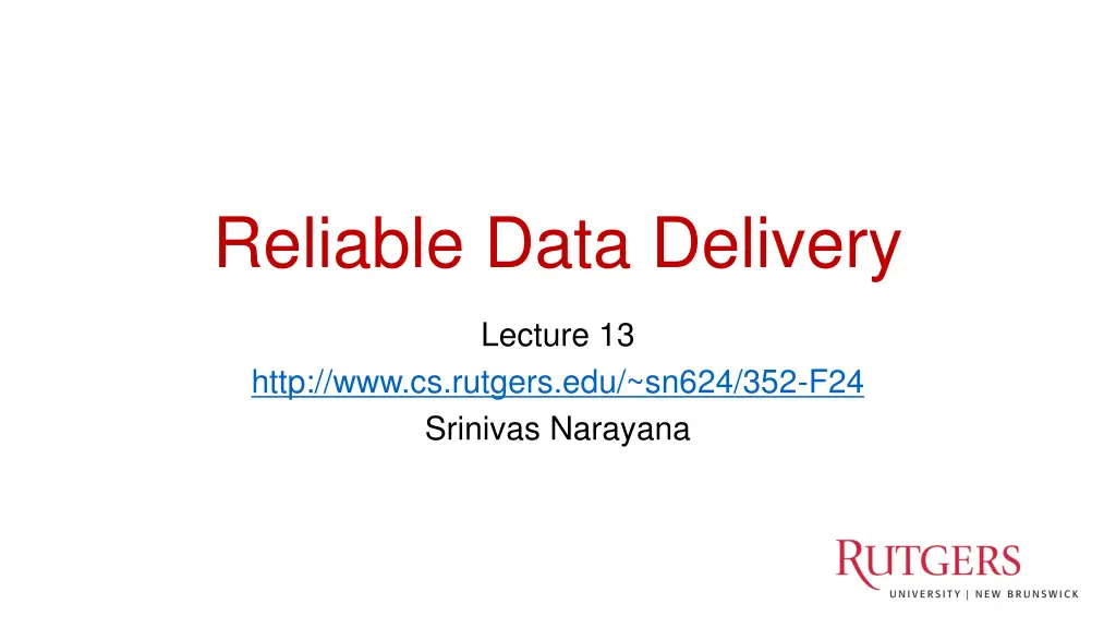 reliable data delivery