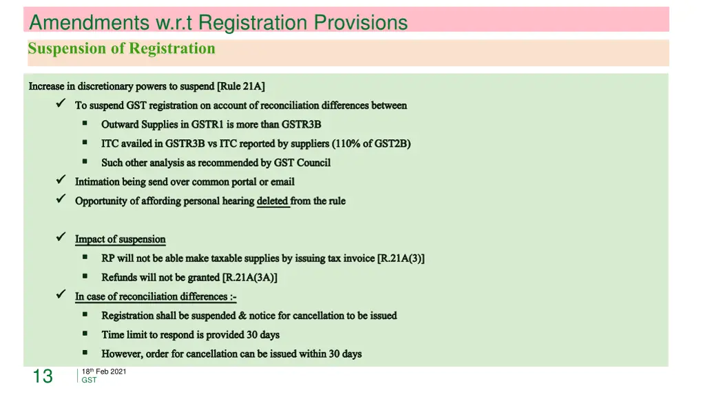 amendments w r t registration provisions 1