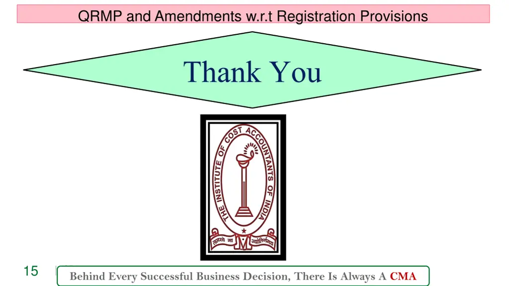 qrmp and amendments w r t registration provisions