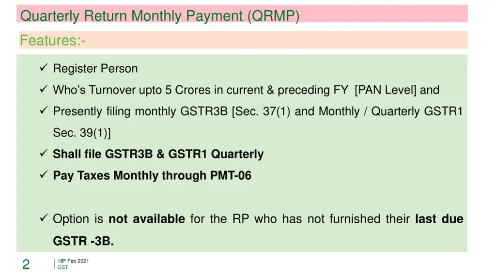 quarterly return monthly payment qrmp