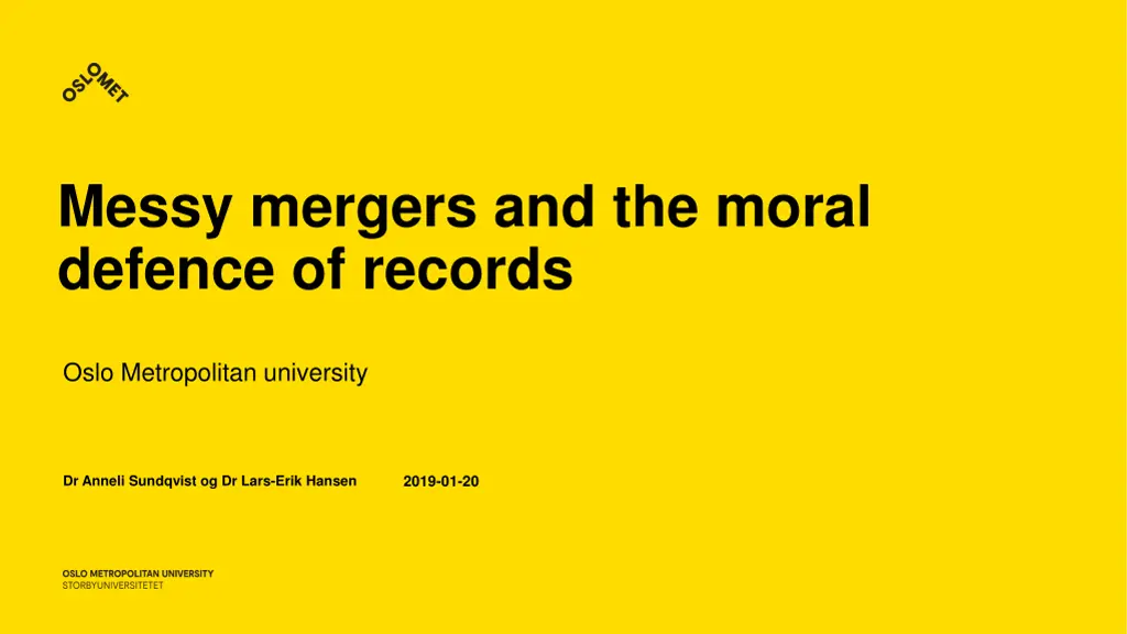messy mergers and the moral defence of records