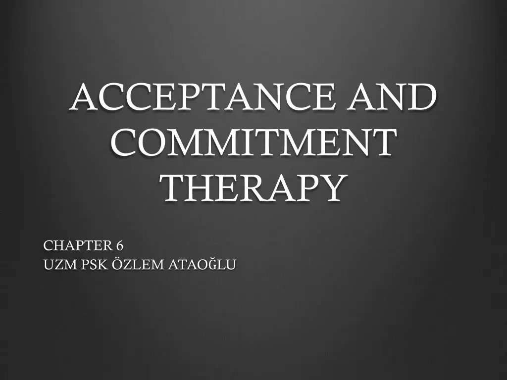 acceptance and commitment therapy