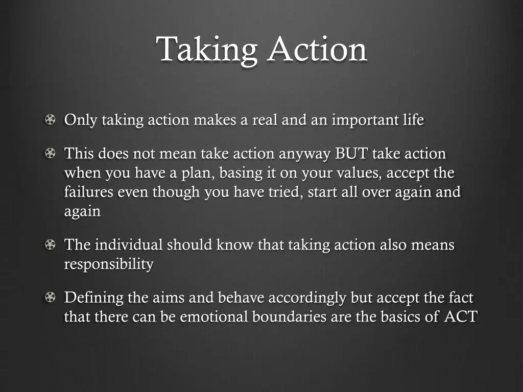 taking action
