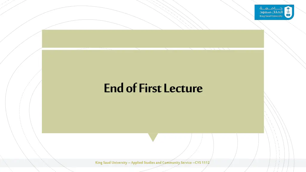 end of first lecture