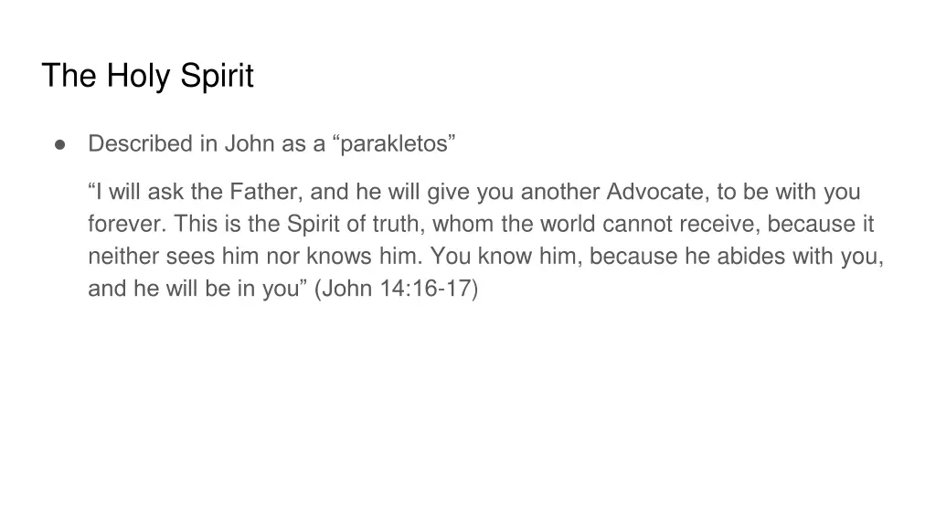 the holy spirit