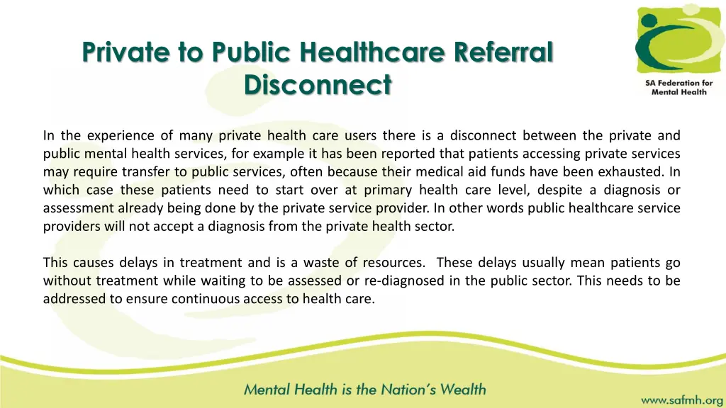 private to public healthcare referral disconnect