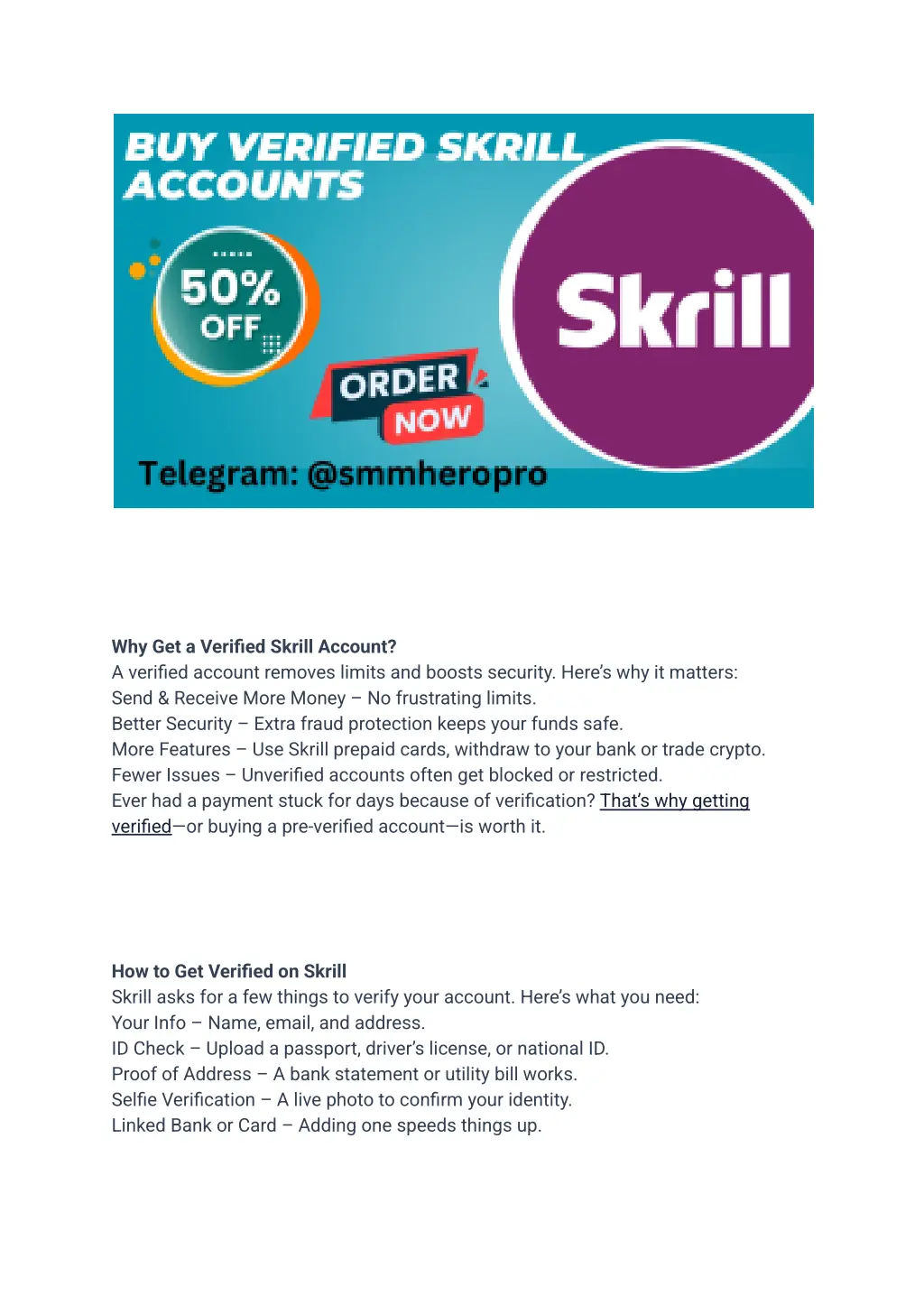 why get a verified skrill account a verified