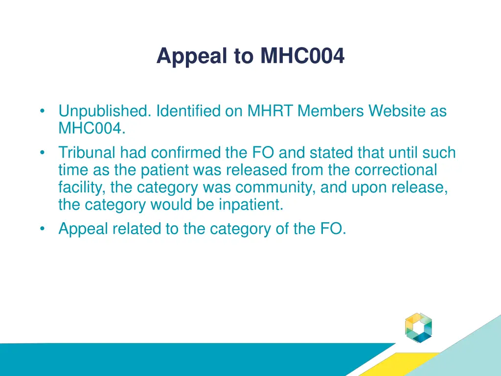 appeal to mhc004