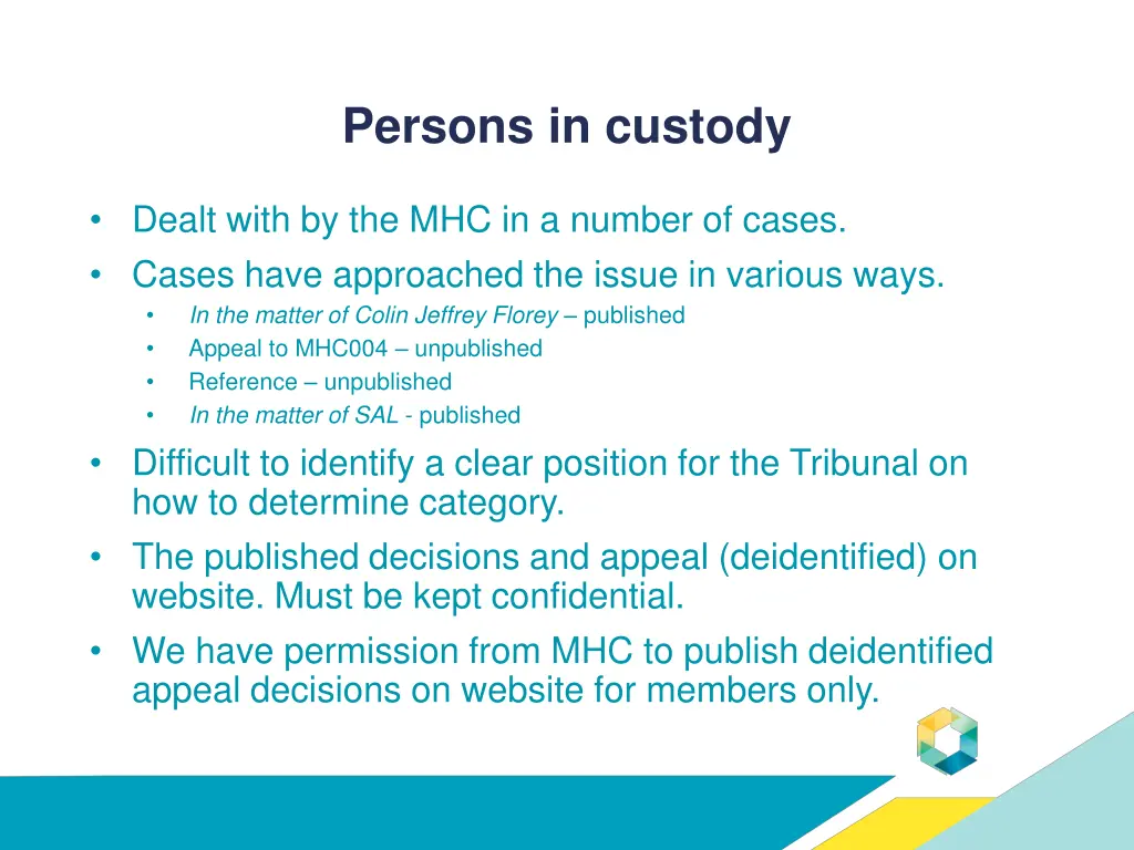 persons in custody