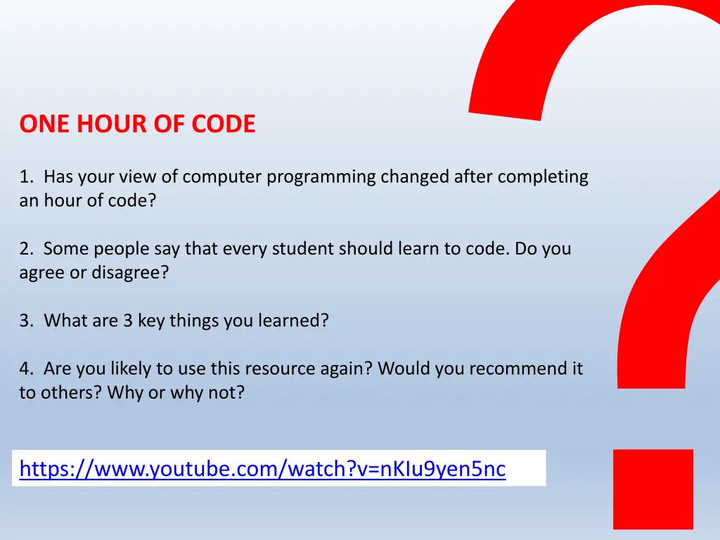 one hour of code