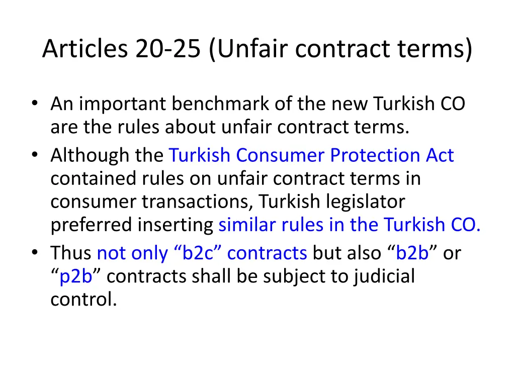 articles 20 25 unfair contract terms