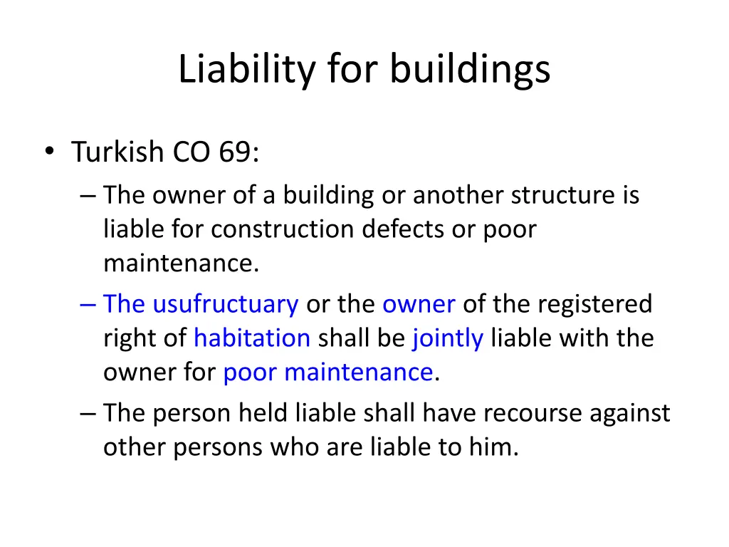 liability for buildings