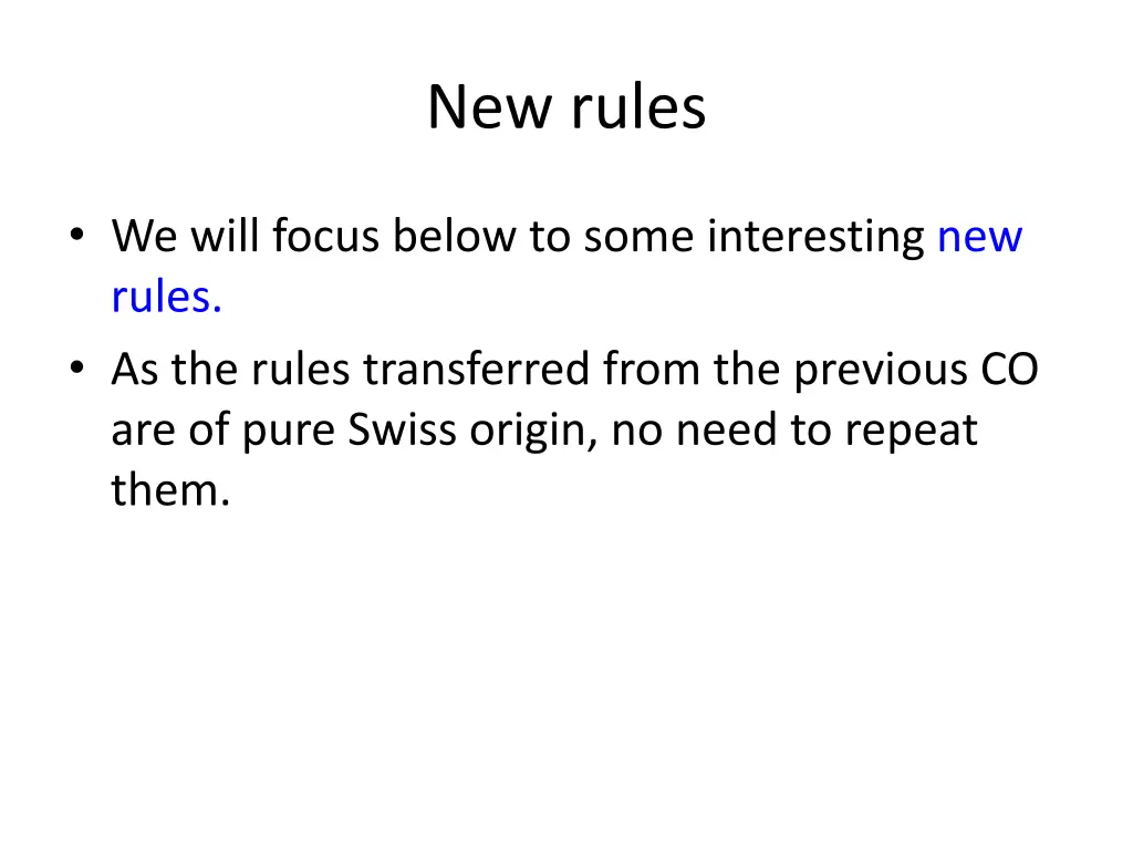 new rules