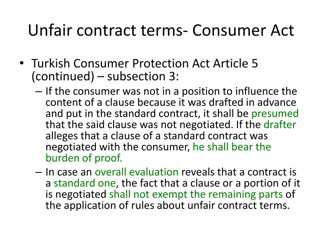 unfair contract terms consumer act 1