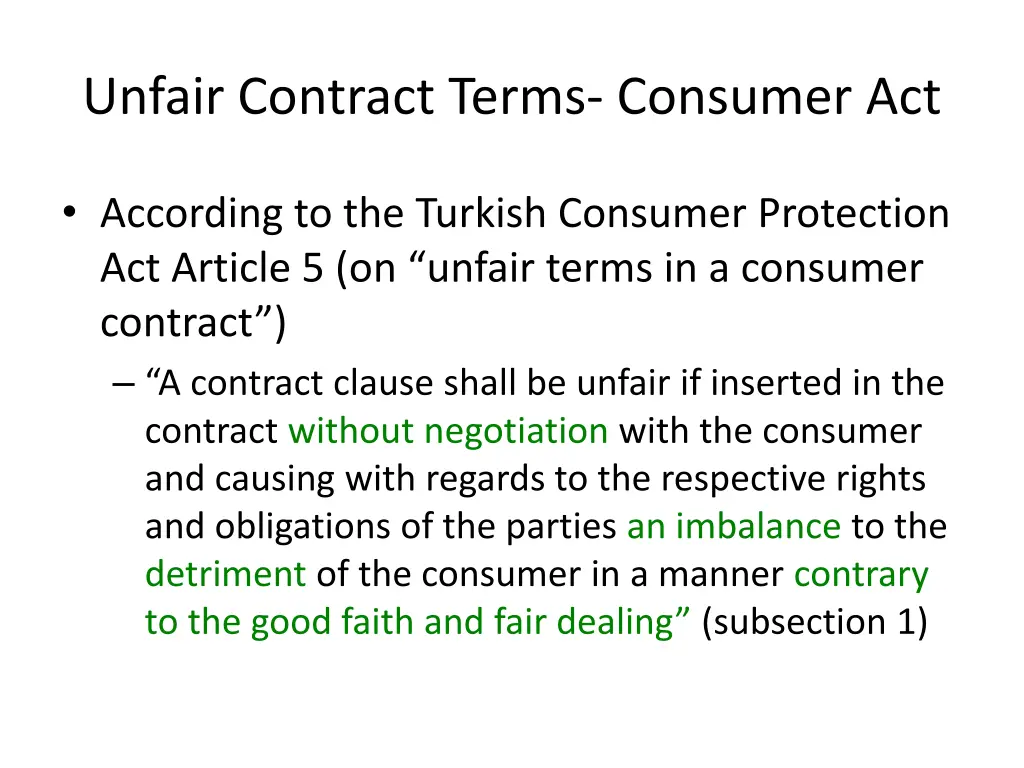 unfair contract terms consumer act