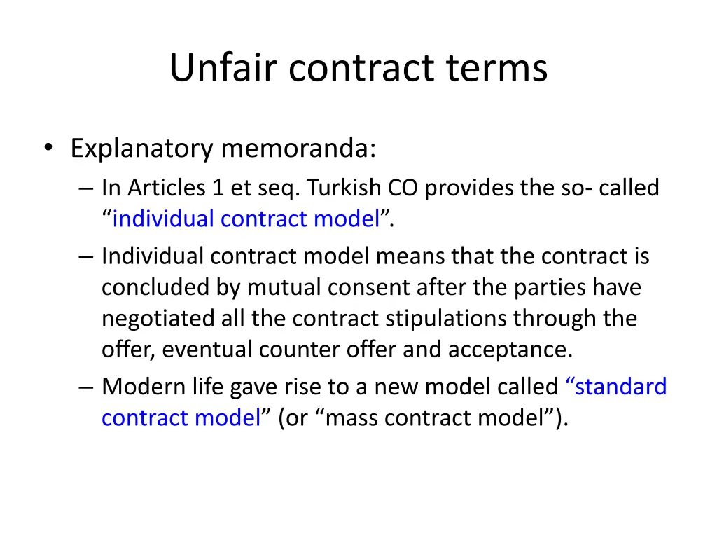 unfair contract terms