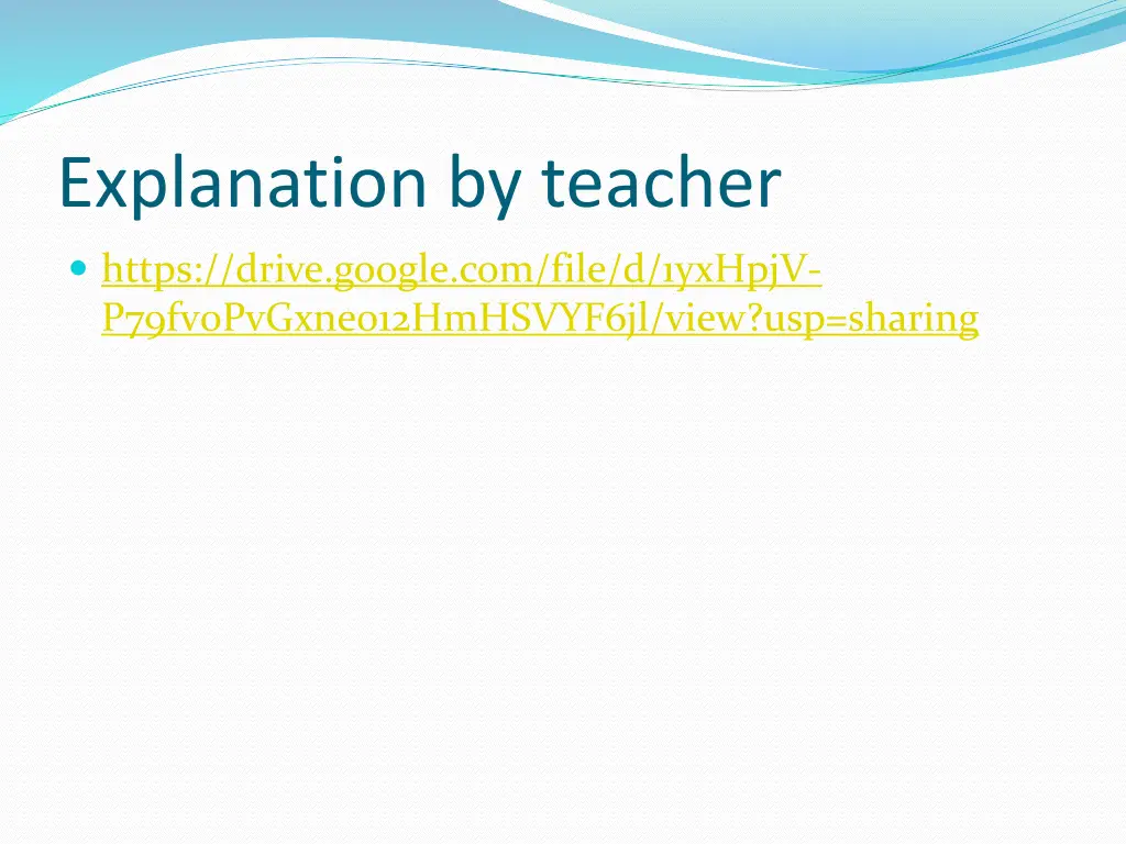 explanation by teacher