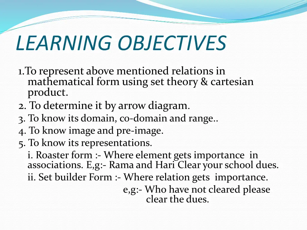 learning objectives