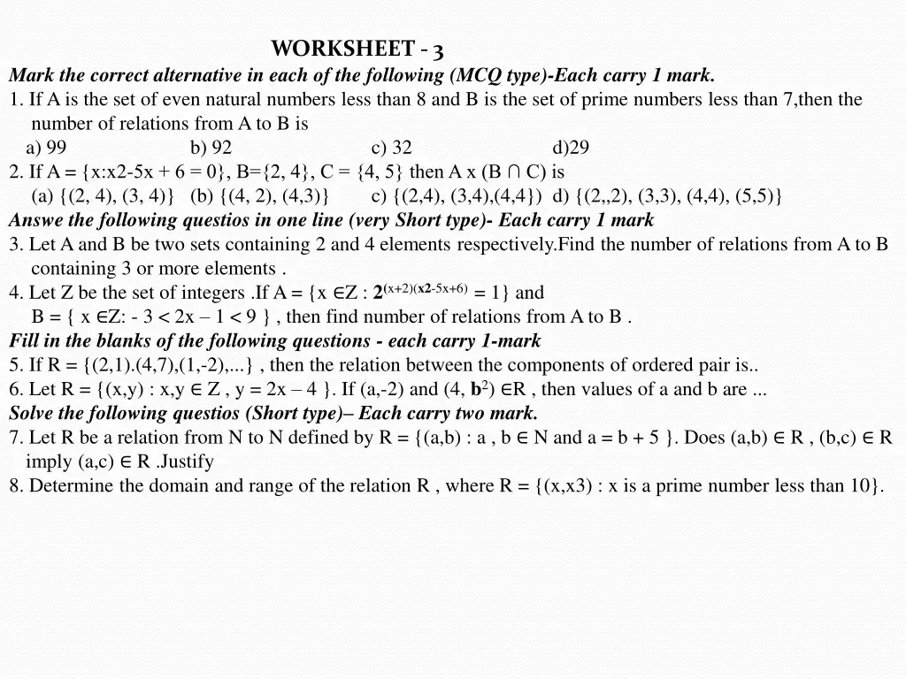 worksheet 3