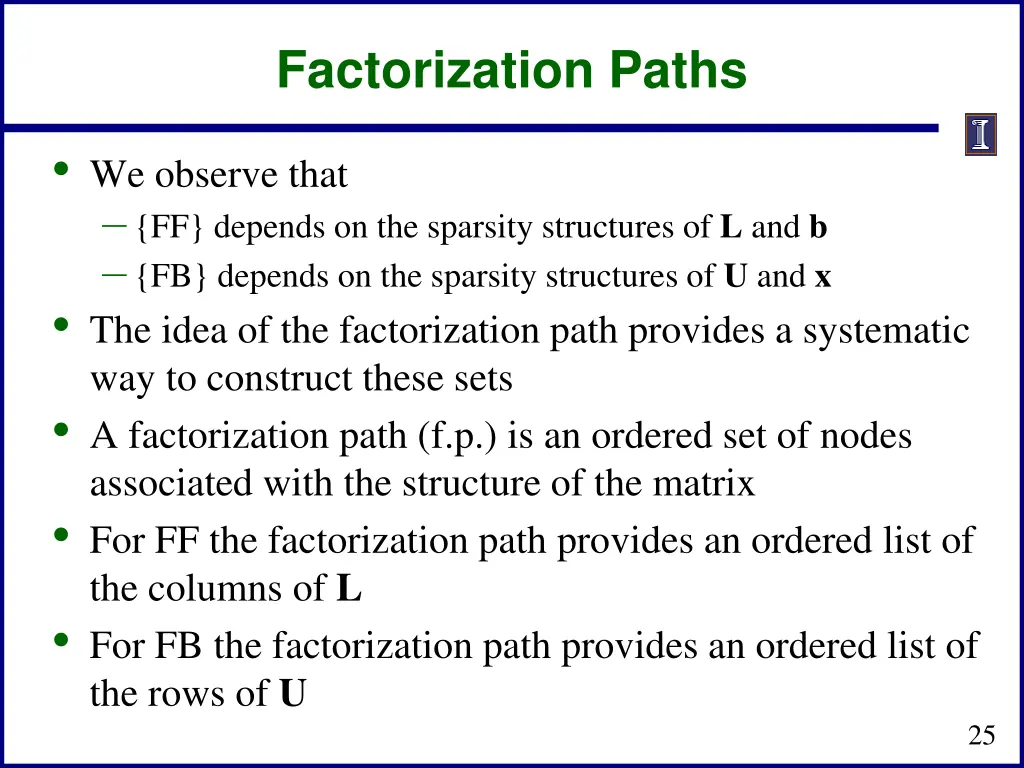 factorization paths