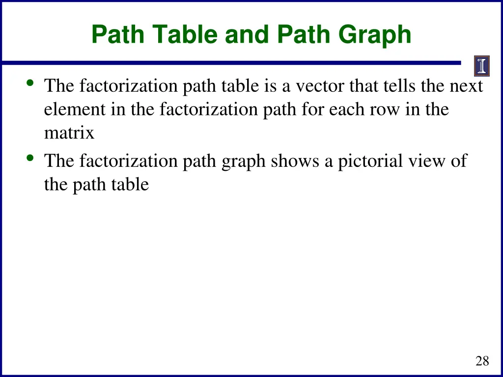 path table and path graph