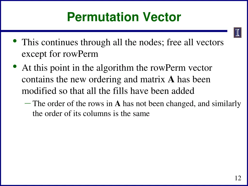 permutation vector