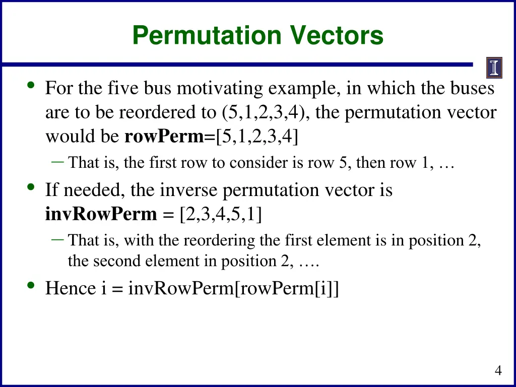 permutation vectors 1