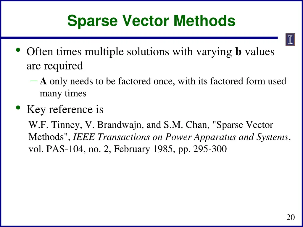 sparse vector methods 1