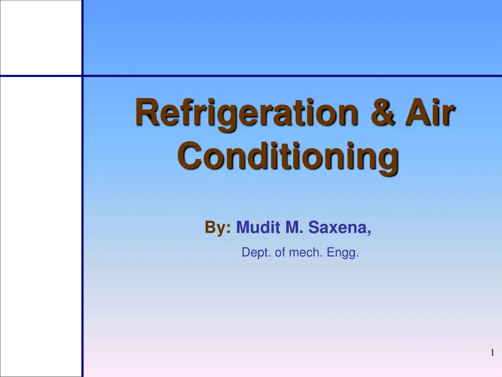 refrigeration air conditioning
