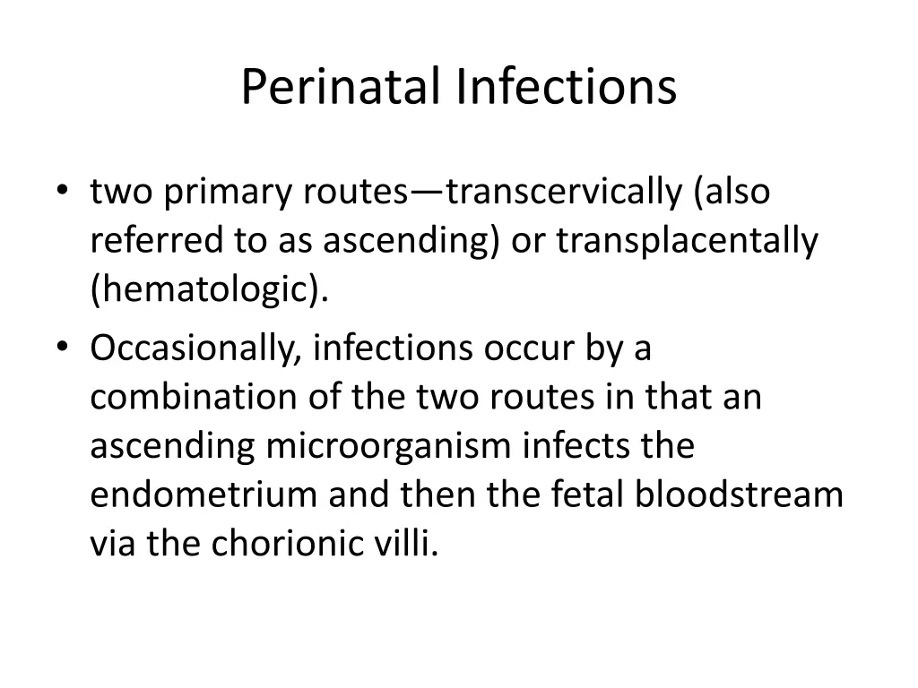 perinatal infections