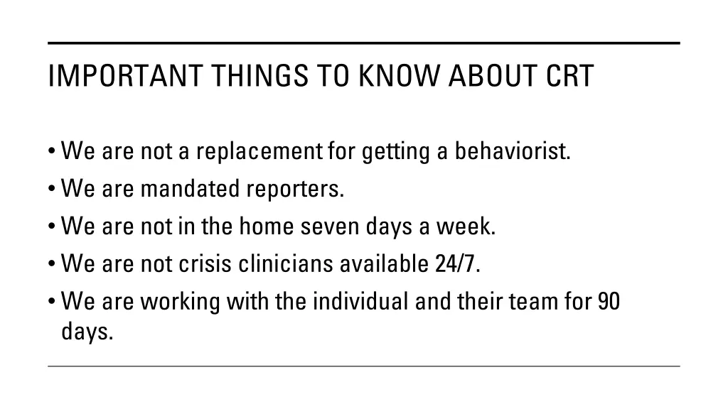 important things to know about crt