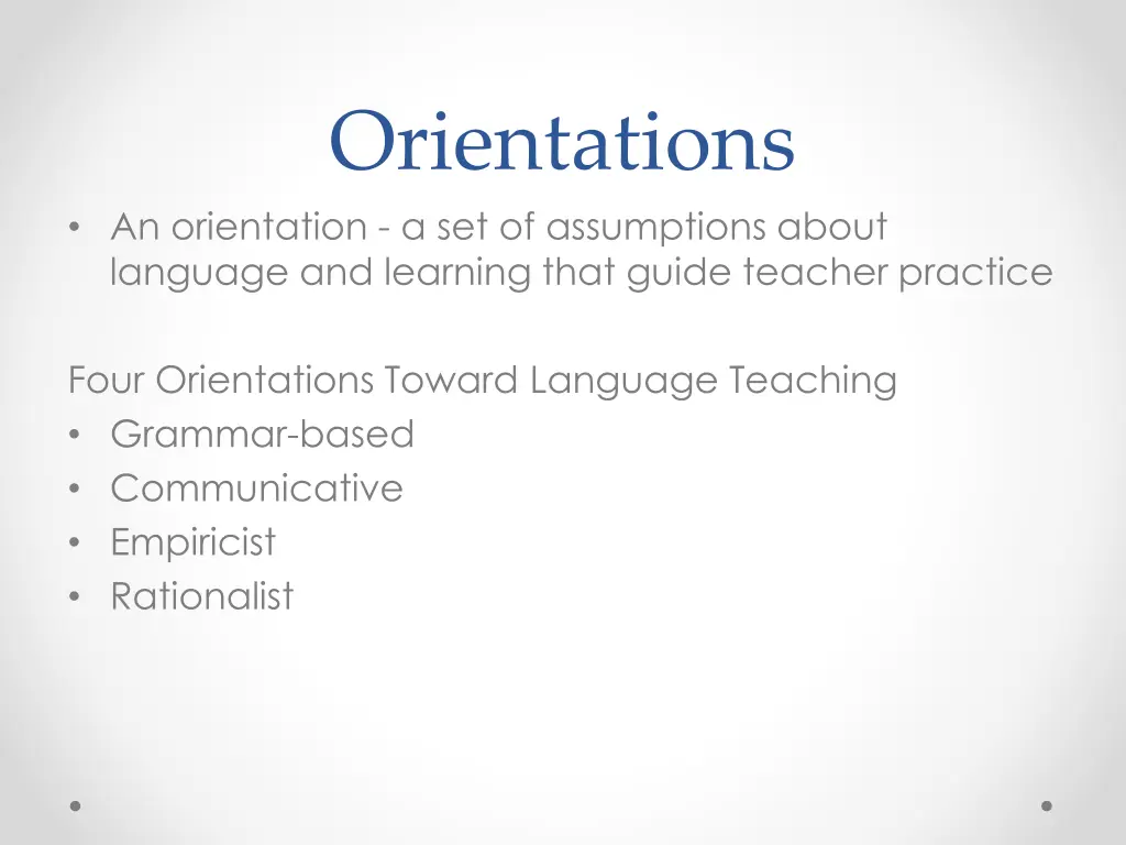 orientations