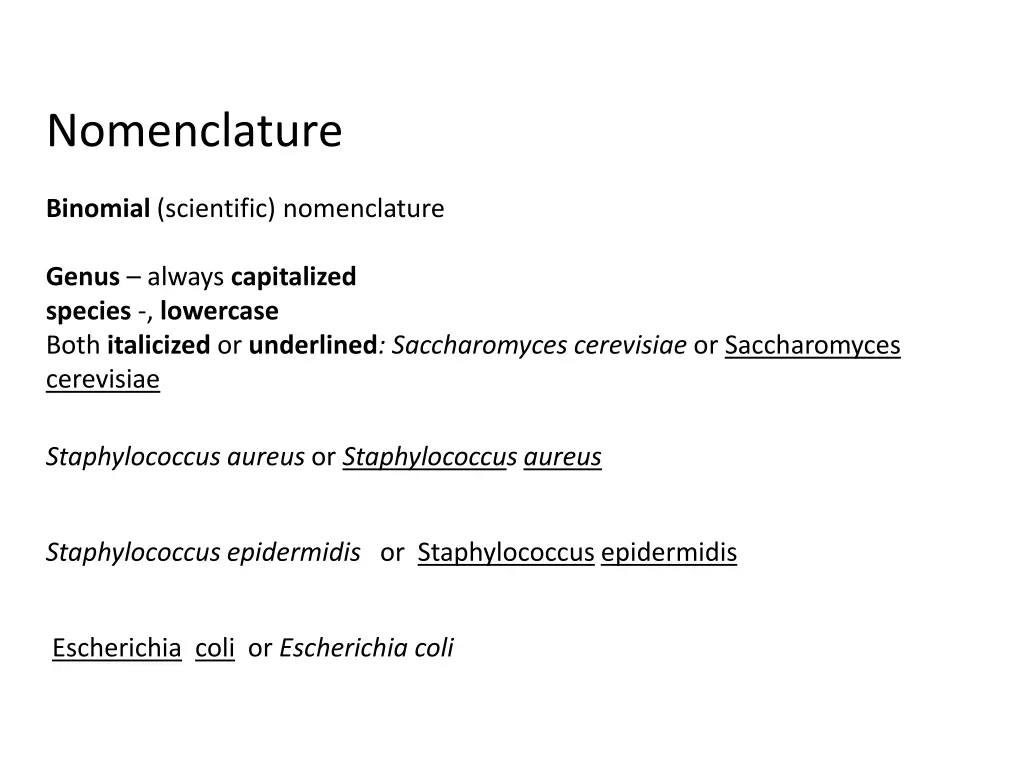 nomenclature