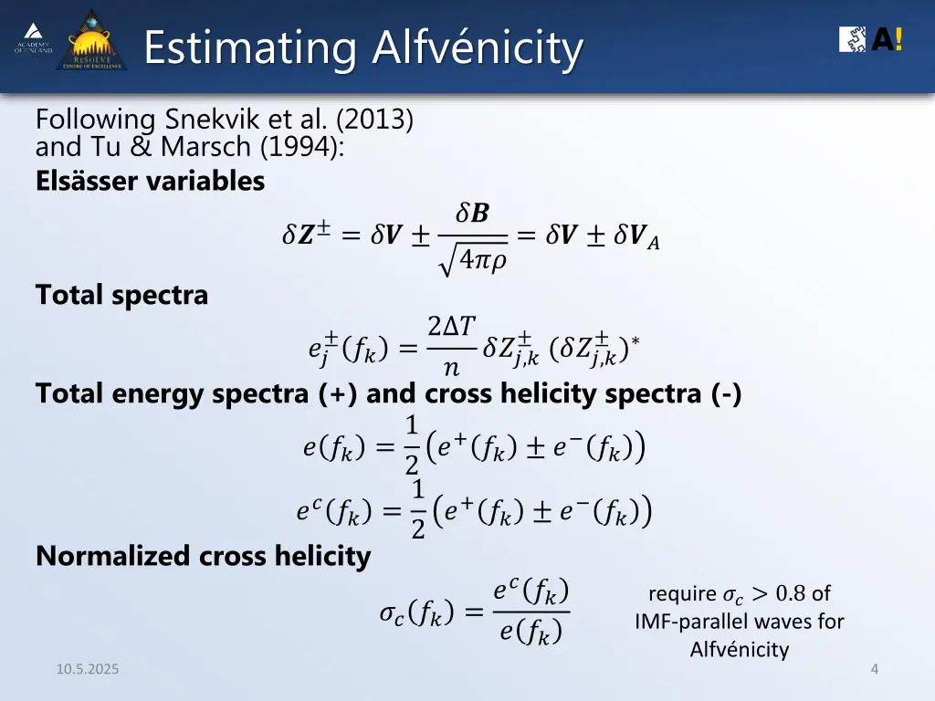 estimating alfv nicity