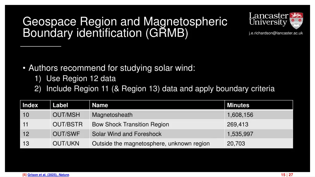 geospace region and magnetospheric boundary 1