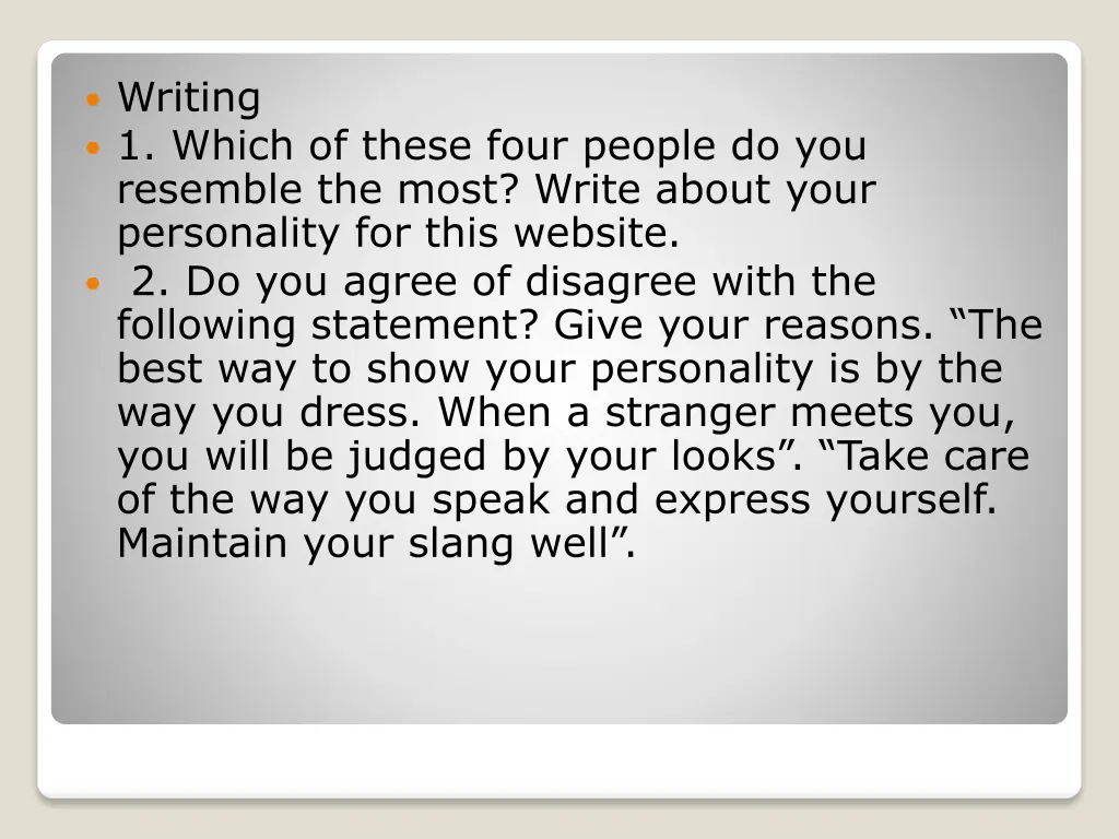 writing 1 which of these four people