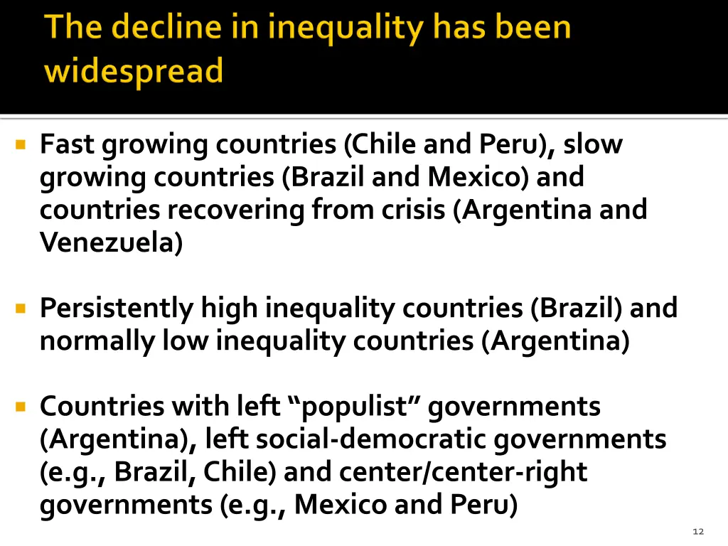 fast growing countries chile and peru slow