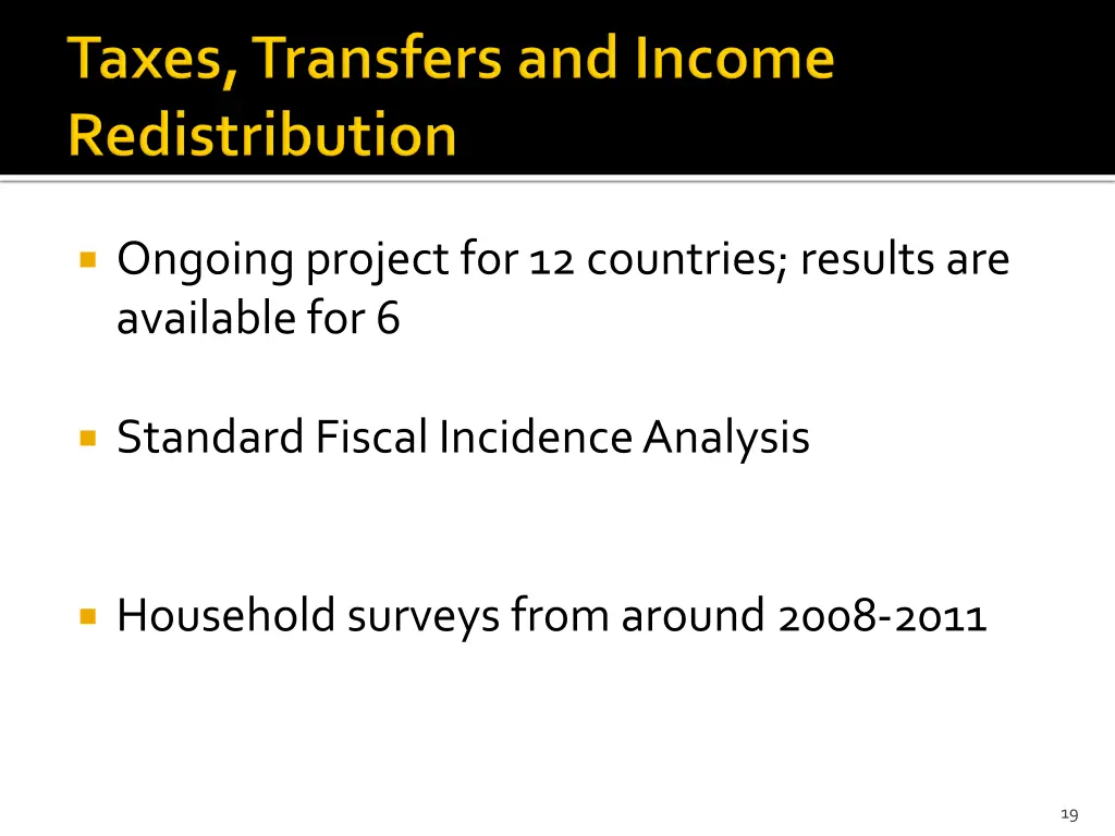 ongoing project for 12 countries results